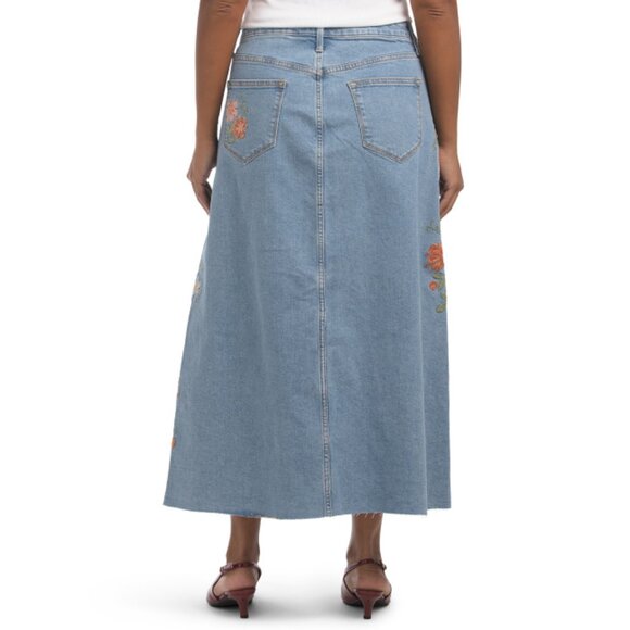 DRIFTWOOD JEANS light wash Joanna Pressed Flowers Denim Skirt - Picture 2 of 2